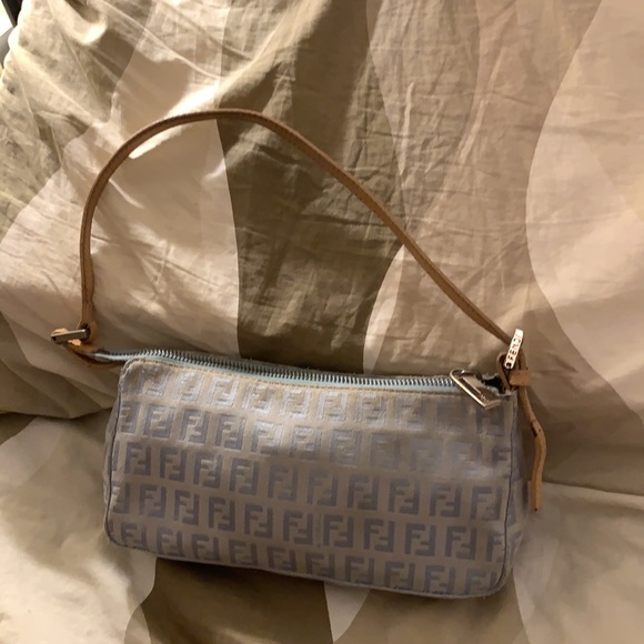 RARE Vintage Baby Blue Fendi Zucca Mini Bag! - Picture 8 of 10
